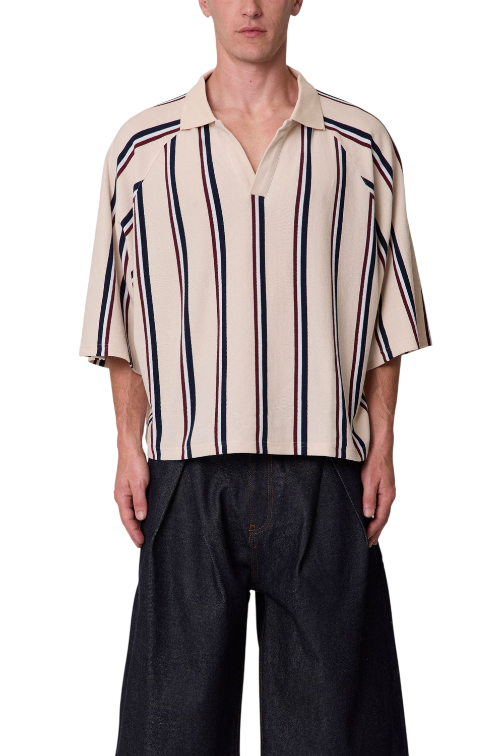 Wide Striped S/S Polo Shirt