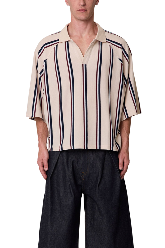 Wide Striped S/S Polo Shirt