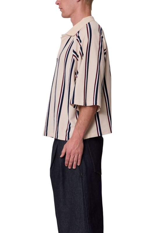 Wide Striped S/S Polo Shirt