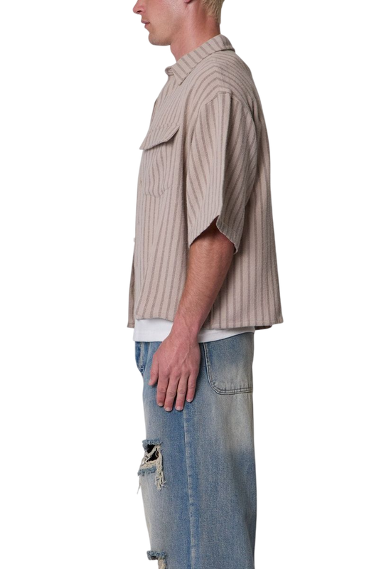 Cropped Boxy Striped S/S Shirt