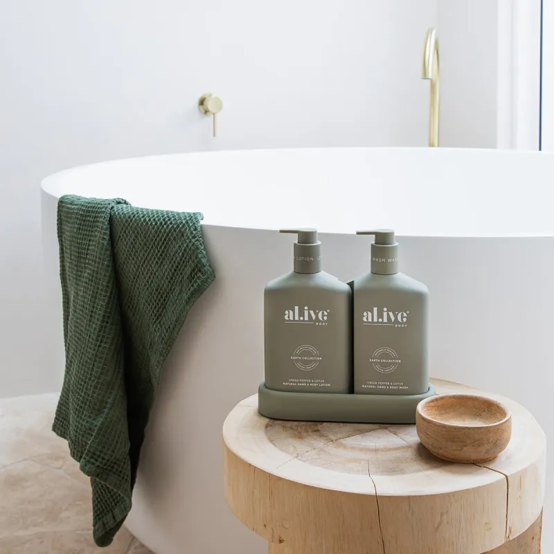 al.ive Body - Wash & Lotion Duo - Green Pepper & Lotus ($84.00)