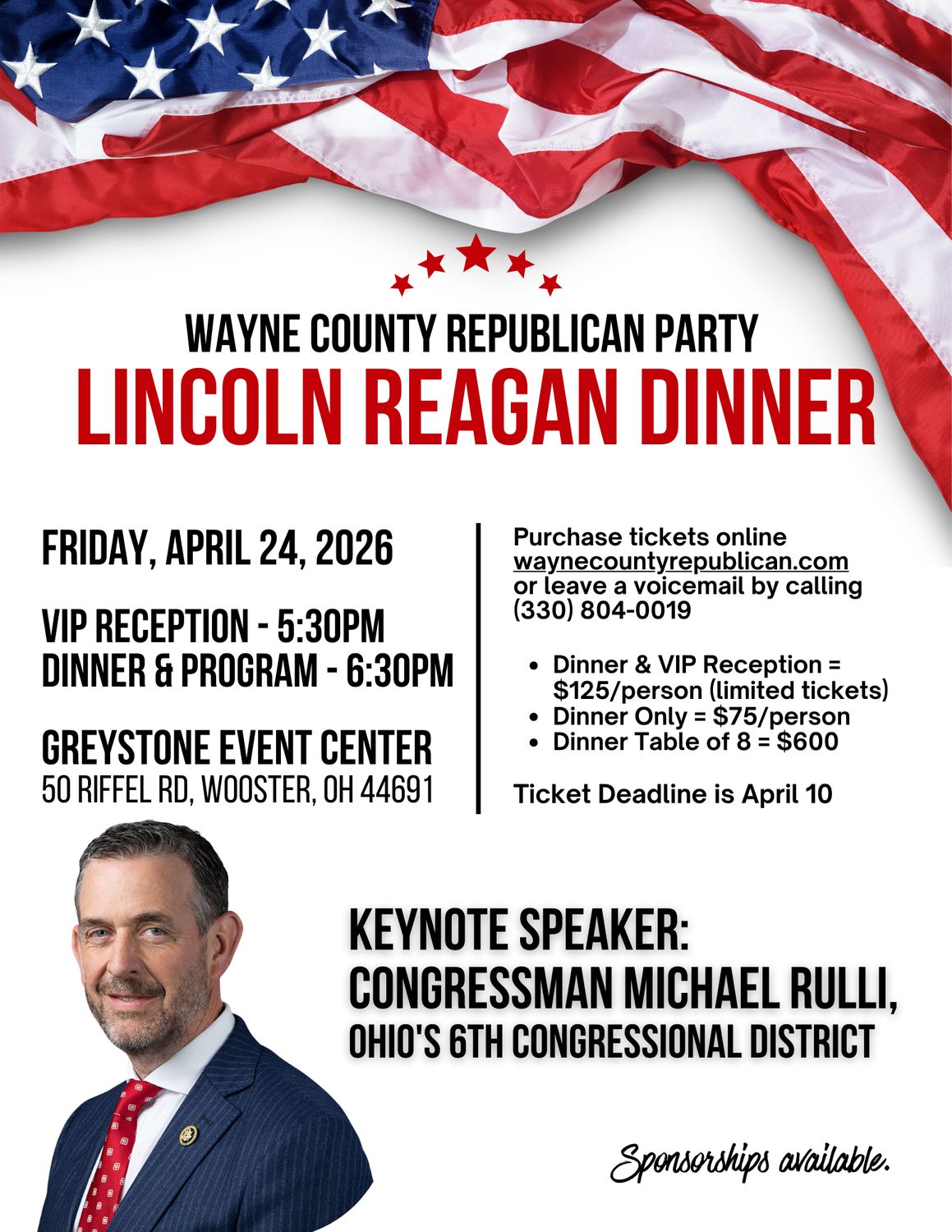 2026 Lincoln Reagan Dinner Tickets