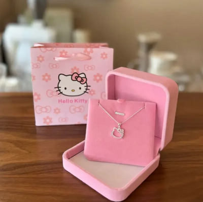 Kawaii Hello Kitty Crystal Pendant Necklace