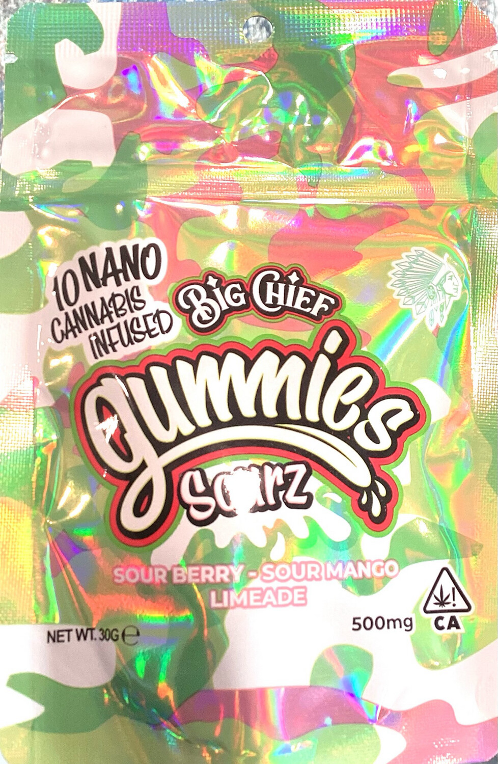 Big Chief Gummies Sour 50 Mg / 500 MG