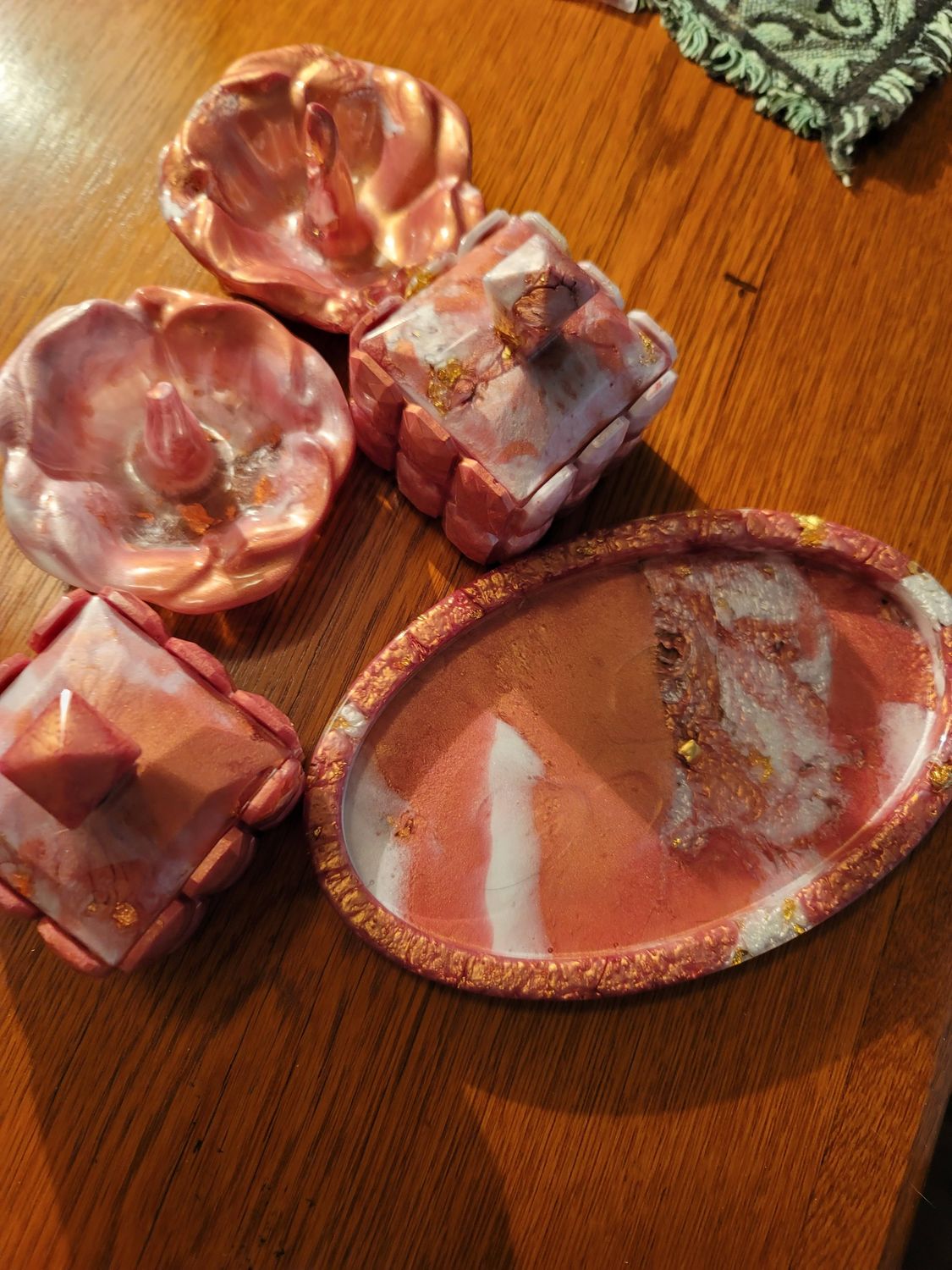 3 Piece Rose Gold Vanity Set