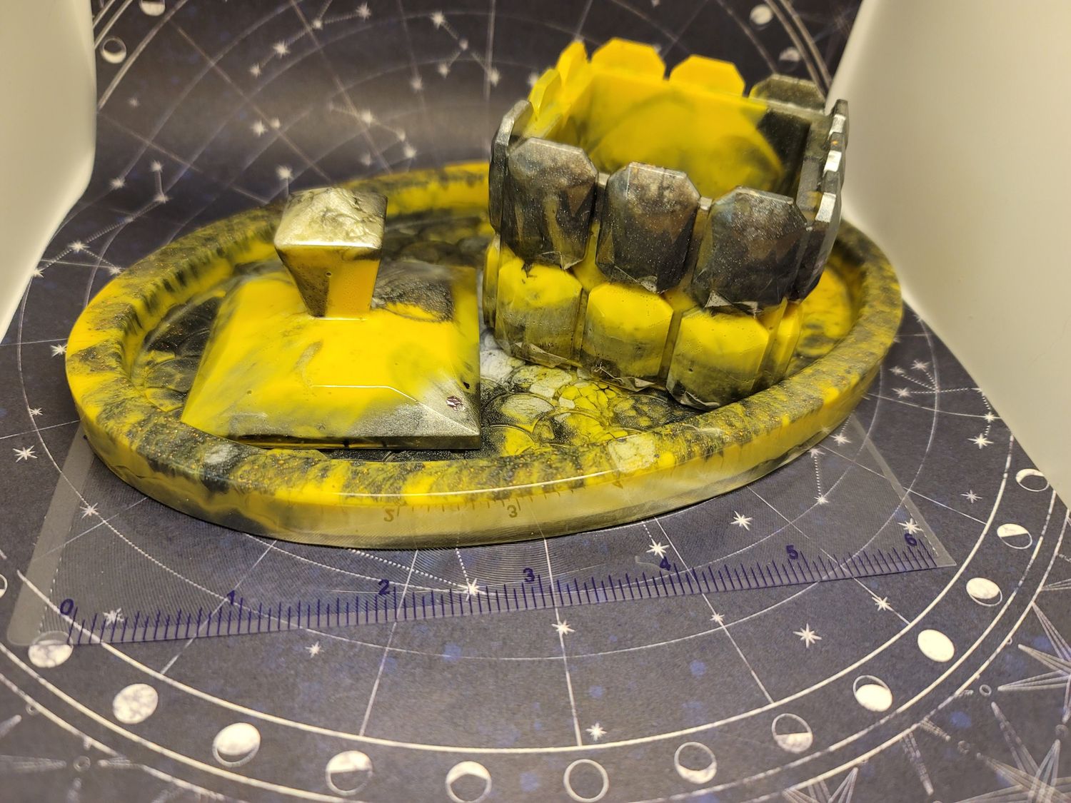 2 Piece Yellow/Gray Bathroom Set