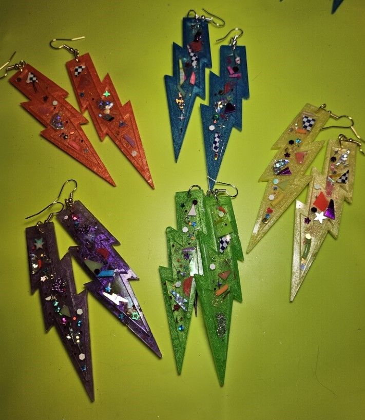80&#39;s Style Lightening Earrings