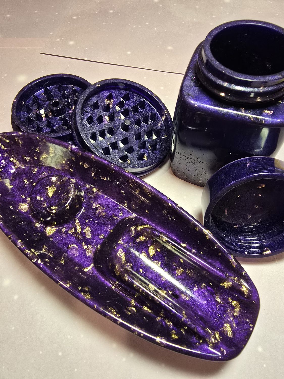3 Piece Set - Purple/Gold
