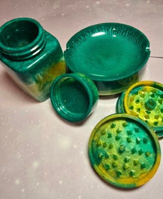 3 Piece Set - Jade Green/Gold
