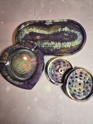 3 Piece Set - Galaxy Purple/Rose Gold