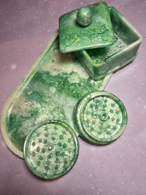 3 Piece Set - Nebula Green/White