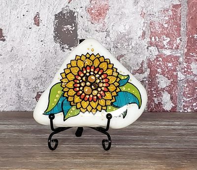 Brown gold flower mandala