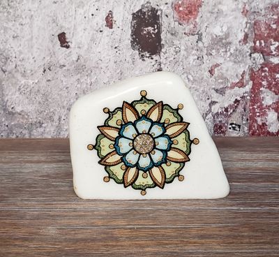 Blue &amp; green floral mandala