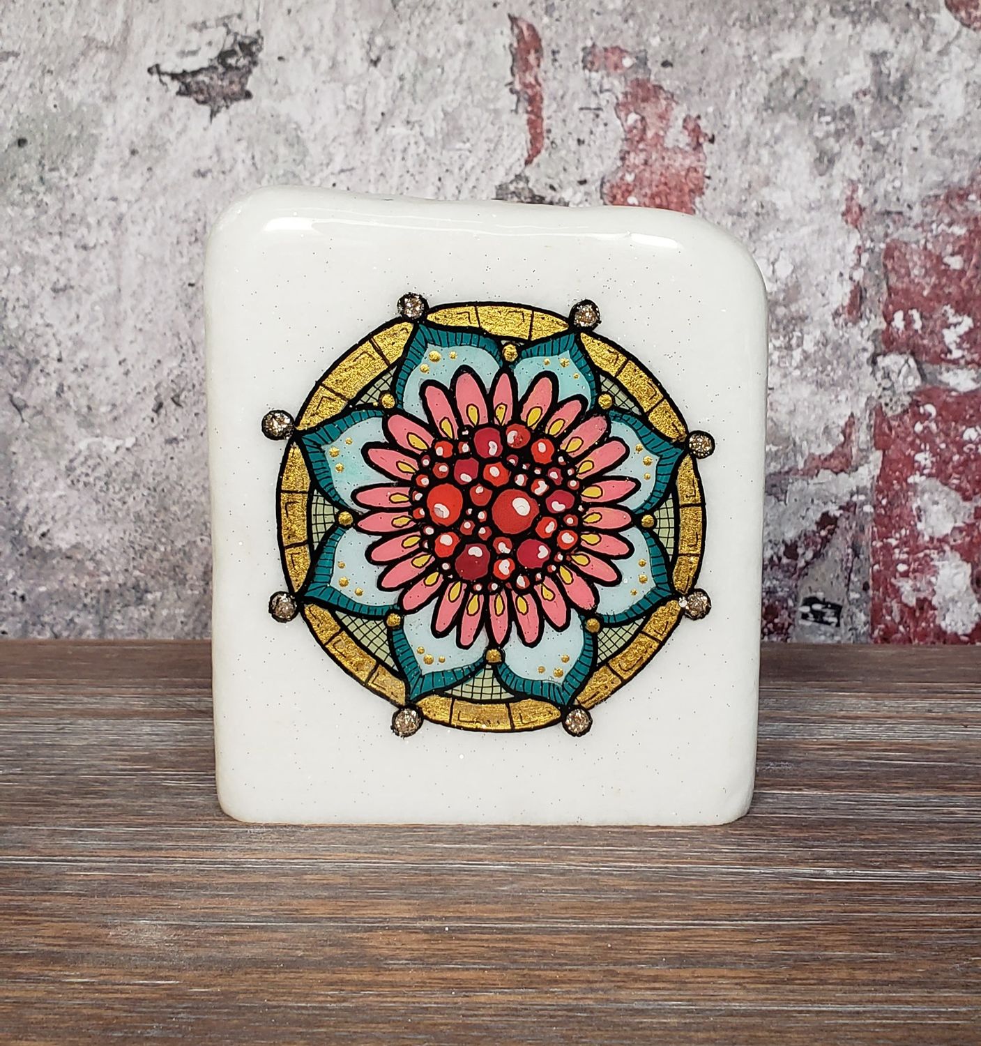 Pink &amp; blue floral mandala