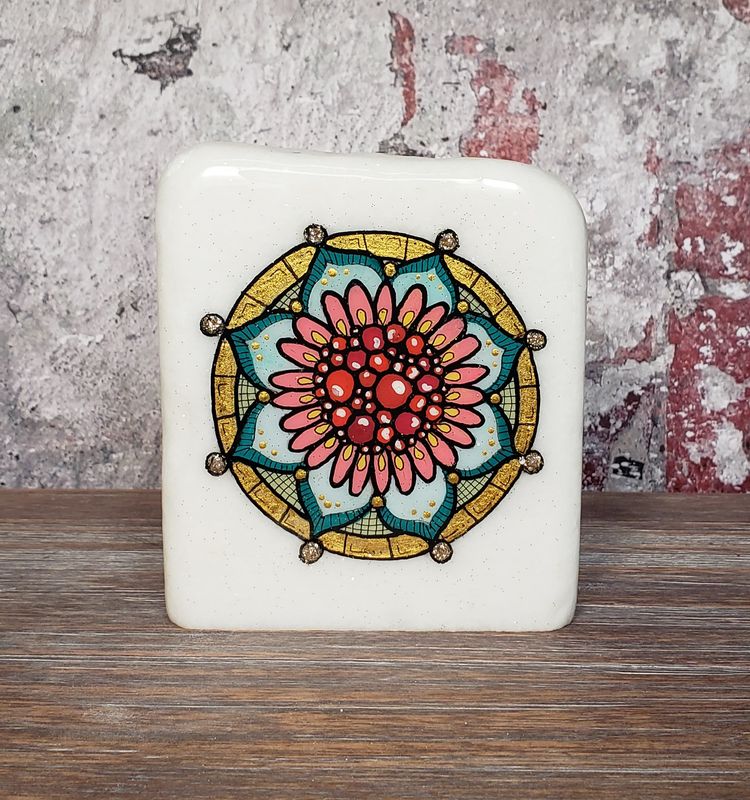Pink &amp; blue floral mandala