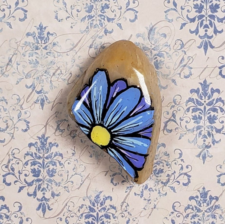 Blue and lavender flower magnet