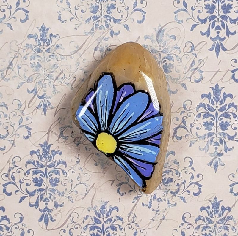 Blue and lavender flower magnet