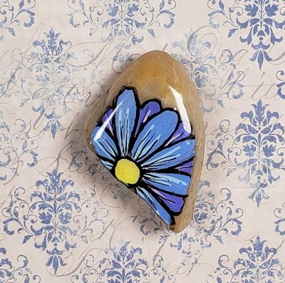 Blue and lavender flower magnet