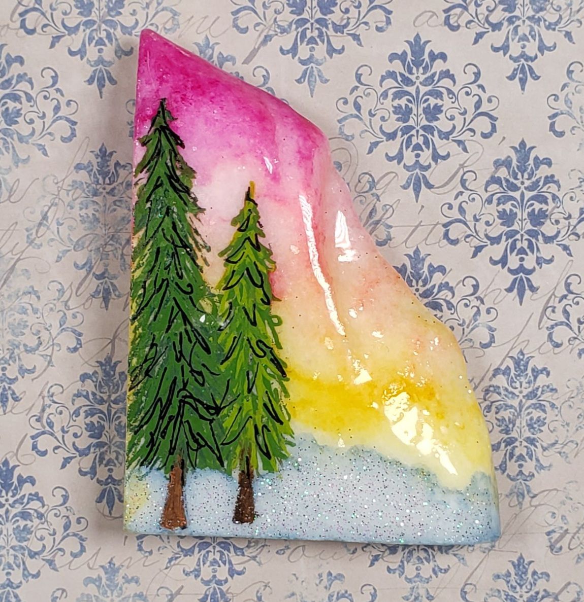 Winter sunset magnet