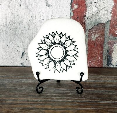 Open centered sunflower