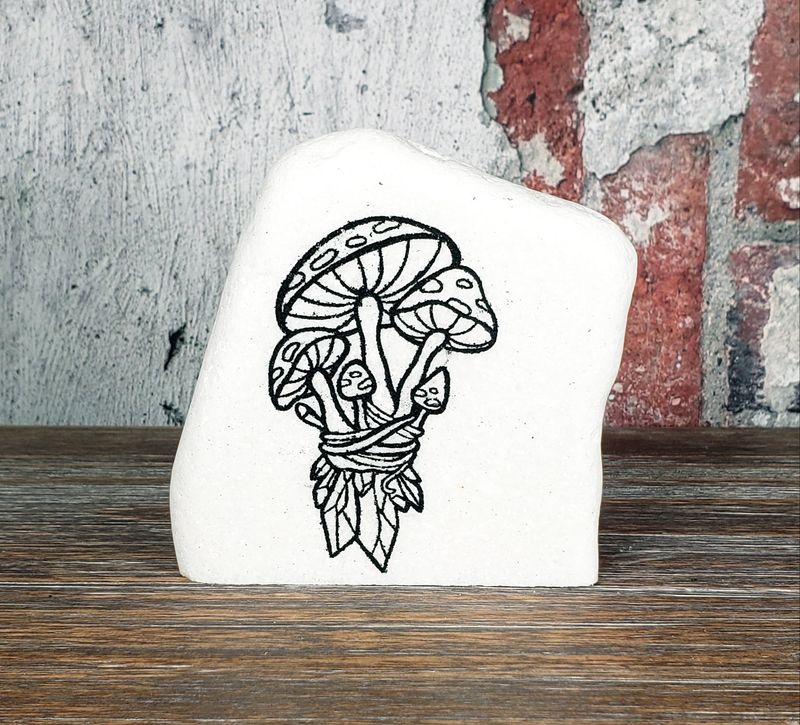 Mushrooms and crystals