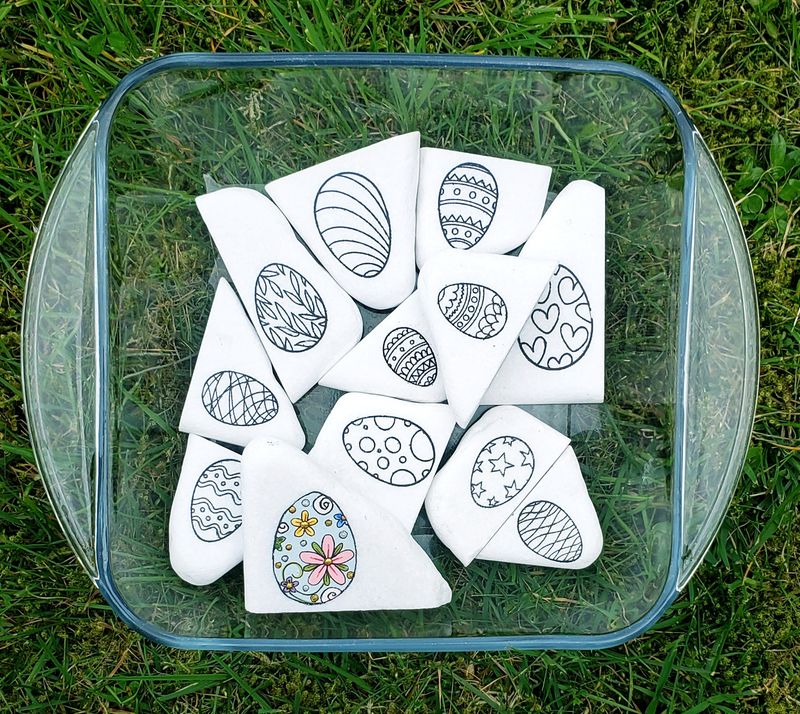 Laser-Engraved Easter Egg Stone Set (12-Pack)