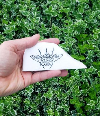 Mandala Beetle Laser-Engraved Santorini Stone