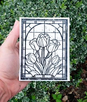 Stained Glass Tulip Trio