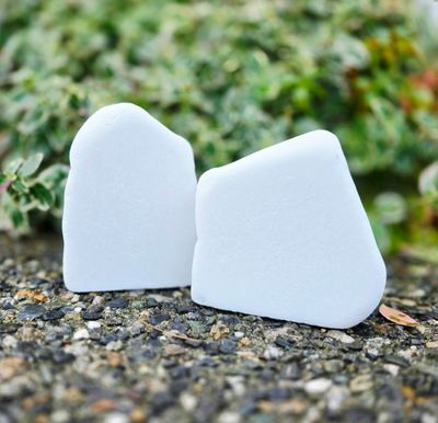 Plain white Santorini stones and tiles