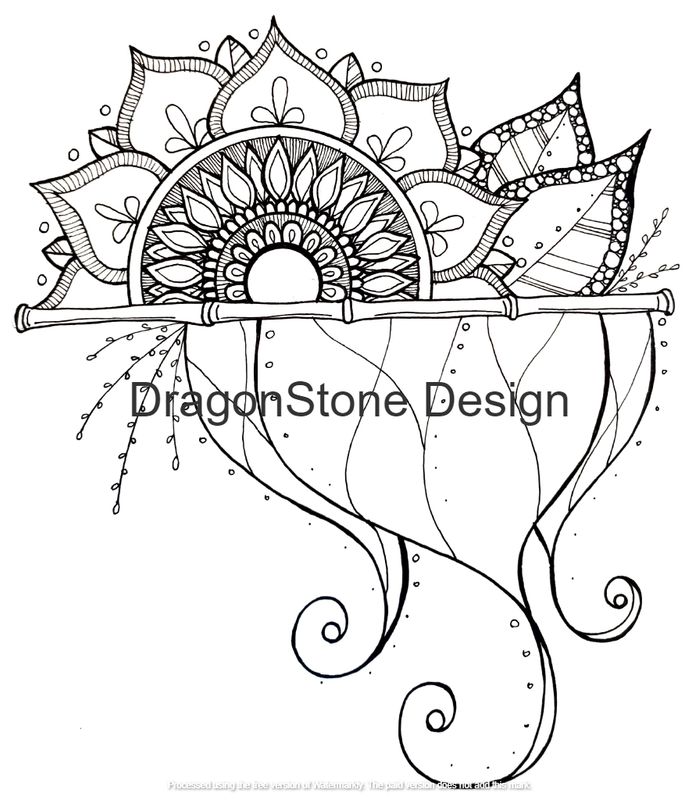 Mandala daisy on bamboo