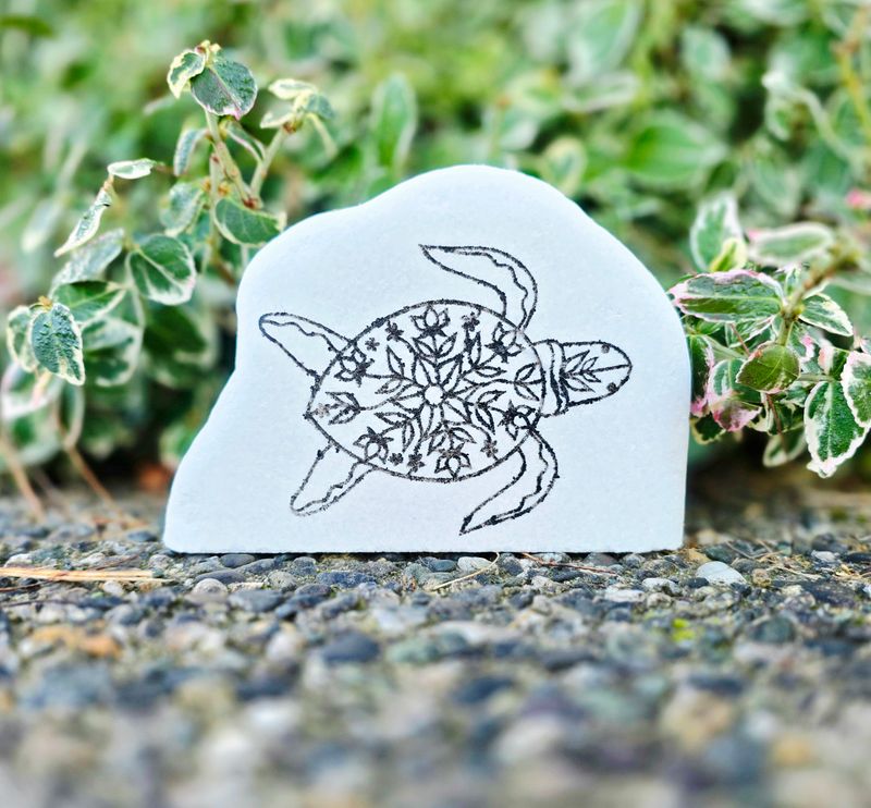 Tranquil Turtle Mandala Stone