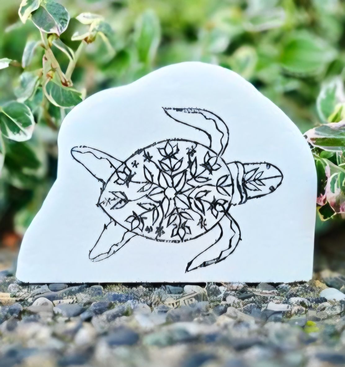 Tranquil Turtle Mandala Stone