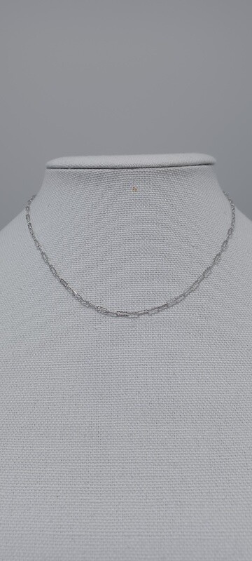 Sterling Silver 17 in Cable Necklace