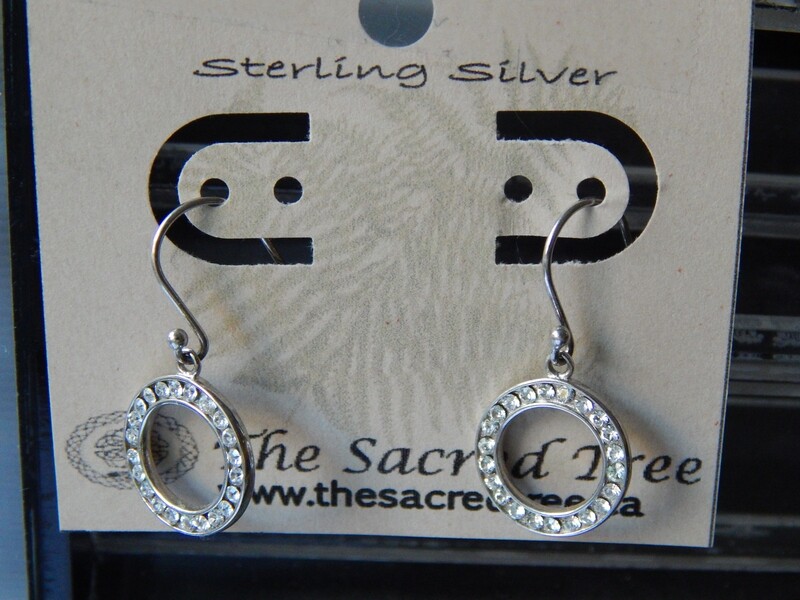 Sterling Silver Circle of Life CZ Earrings