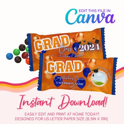 Chocolate Candy Canva Template: Orange and Black