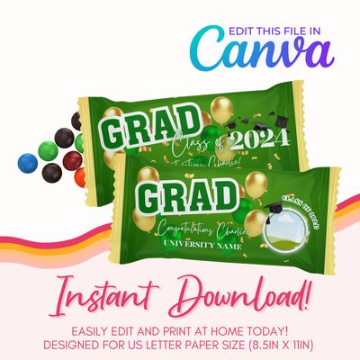 Chocolate Candy Canva Template: Green and Gold