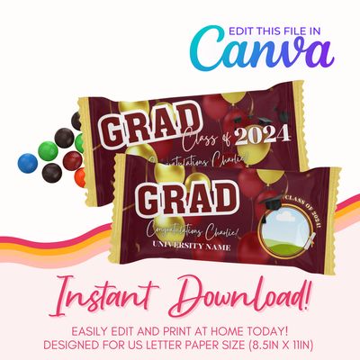 Chocolate Candy Canva Template: Burgundy and Gold
