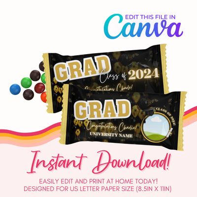 Chocolate Candy Canva Template: Black and Gold