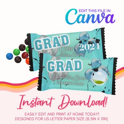 Chocolate Candy Canva Template: Teal and Black
