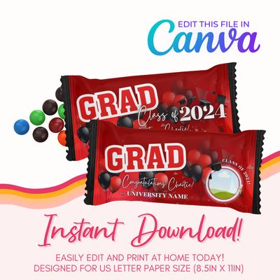 Chocolate Candy Canva Template: Red and Black