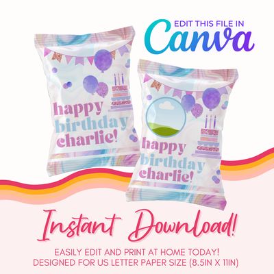 Tie Dye Birthday Chip Bag