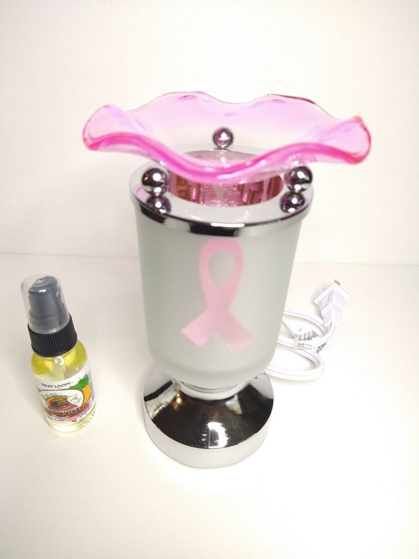 Pink Ribbon Touch Lamp Oil Burner