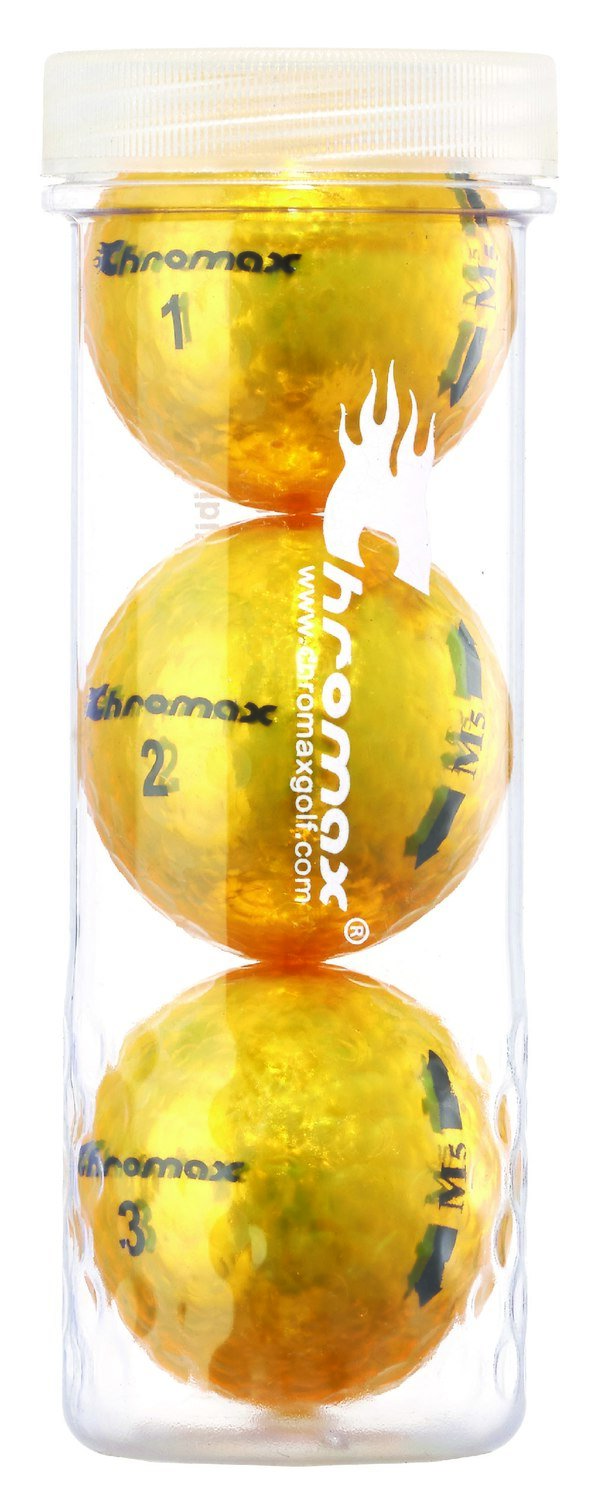 Chromax gold golf ball with driver