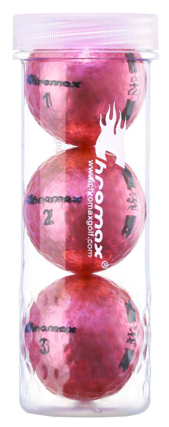 Chromax® Colored Pink Golf Balls - Metallic M5 3 Ball Tube