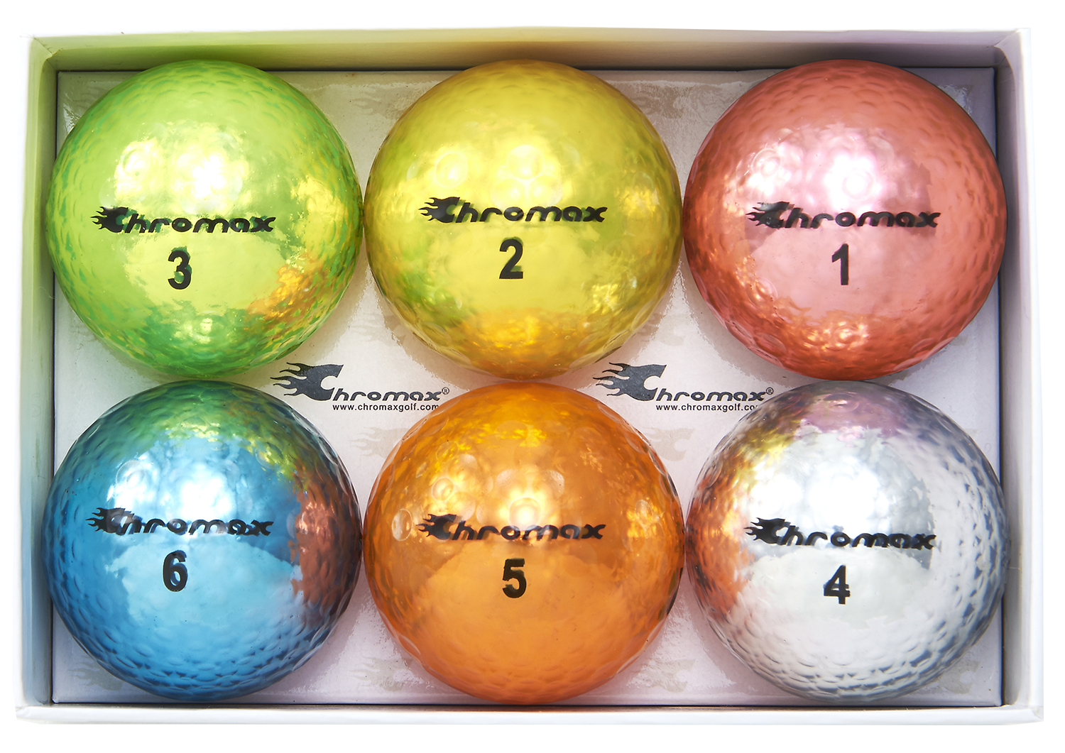 Chromax® Colored Mixed Golf Balls - Metallic M5 6 Ball Pack