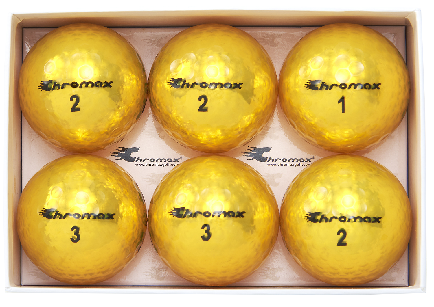 Chromax® Colored Gold Golf Balls - Metallic M5 6 Ball Pack - Shop