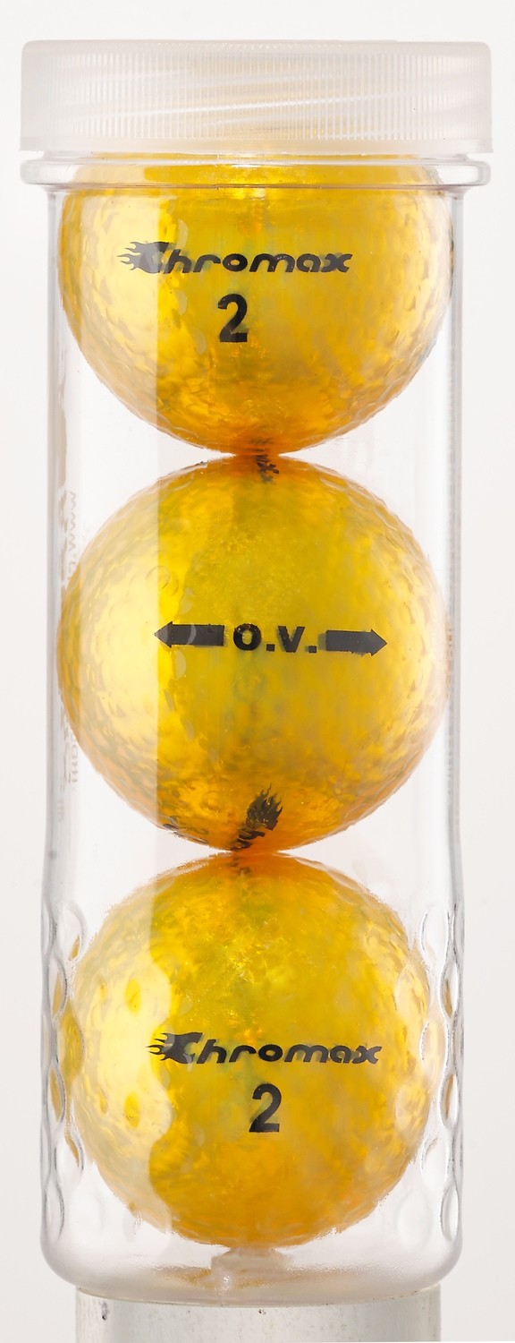 Gold Golf Balls- Chromax O.V. 3 Ball Tube