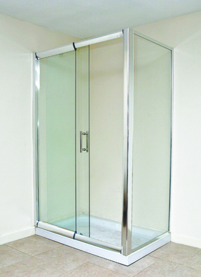 1200 Sliding shower door chrome/clear 1900mm High 6mm glass
