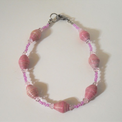 Naturally dyed pink bracelet