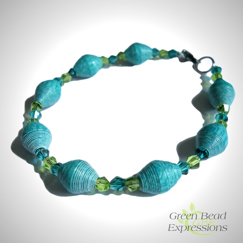 Teal and green bracelet